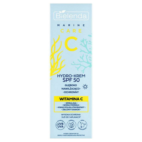 Bielenda Marine Care C Hydro-Creme LSF 50 spendet intensiv Feuchtigkeit und schützt 40 ml