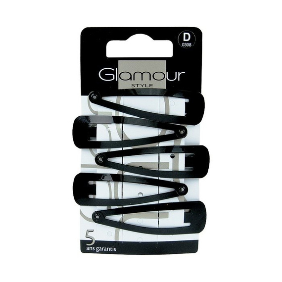 Glamour Hair clips black big 5 pieces