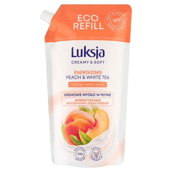 Luksja Creamy & Soft Cremige Flüssigseife mit belebendem Pfirsich und weißem Tee, 900 ml