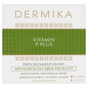 Dermika Vitamin P Plus Anti-wrinkle hypoallergenic semi-oily cream for day and night 50 ml