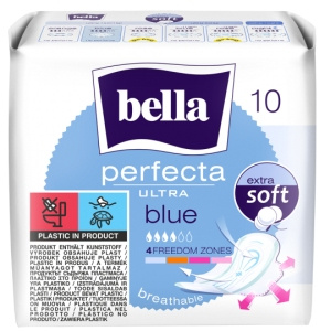 Bella Perfecta Ultra Blue Extra Soft Damenbinden 10 Stück