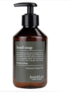 Jean&Len Mydło w płynie bez parabenów wegańskie Rozmaryn i Imbir 250 ml z Niemiec