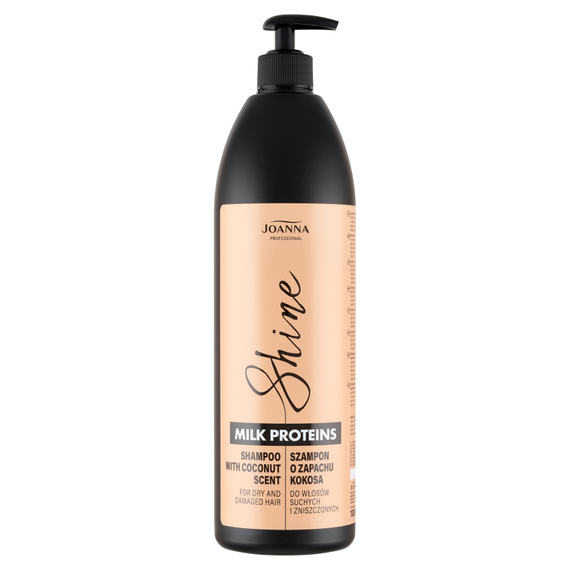 Joanna Professional Shine Milk Proteins Shampoo mit dem Duft aromatischer Kokosnuss 1000 ml