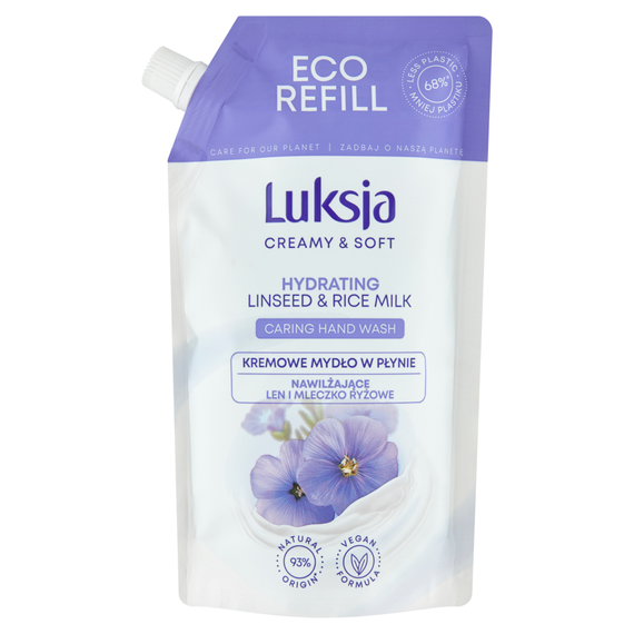 Luksja Creamy & Soft Creamy liquid soap moisturizing linen and rice milk 400 ml