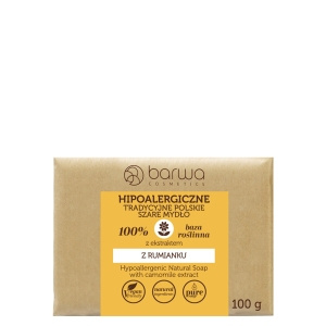 Barwa Hipoalergiczne tradycyjne polskie szare mydło z ekstraktem z rumianku 100 g