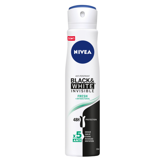 Nivea Black&White Invisible Fresh Antitranspirant Spray 250 ml