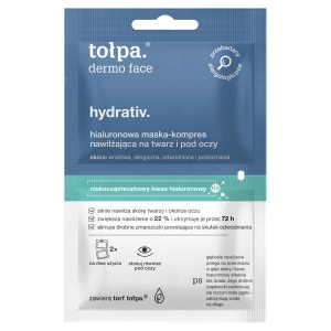 Hialuronowa maska-kompres nawilżająca na twarz i pod oczy tołpa. dermo face hydrativ. 2x6 ml