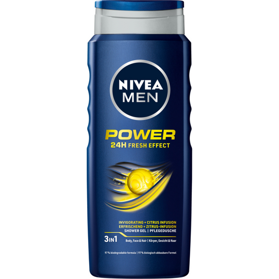 Nivea MEN Power 24H Fresh Effect Shower Gel for Men 500 ml