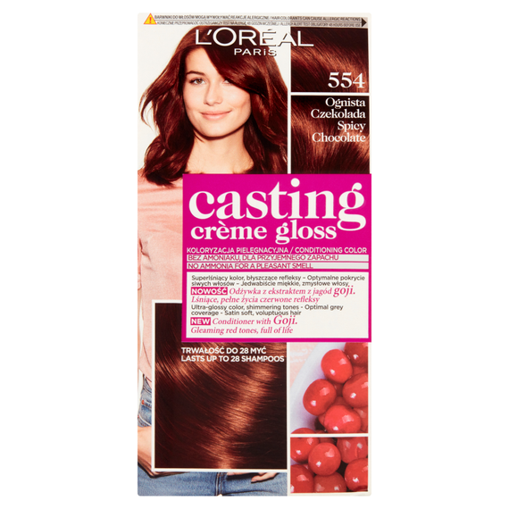 L'Oreal Paris Casting Crème Gloss Odżywcza farba do włosów 554 ognista czekolada