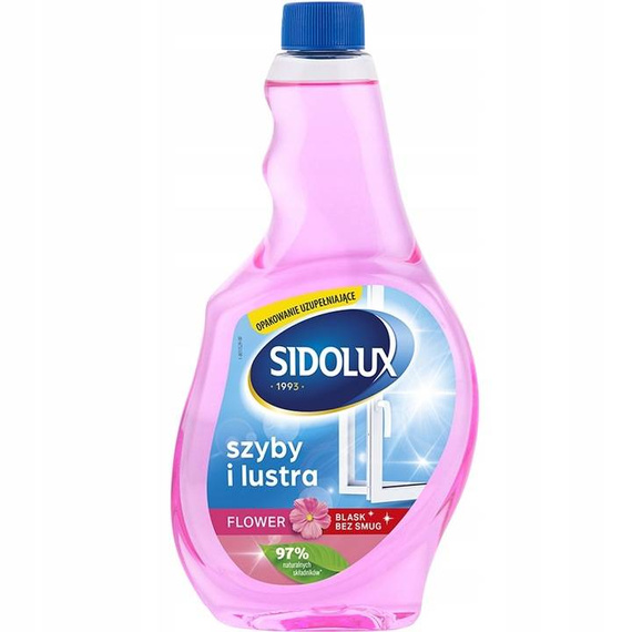 SIDOLUX Crystal Płyn do mycia szyb - flower zapas 500 ml