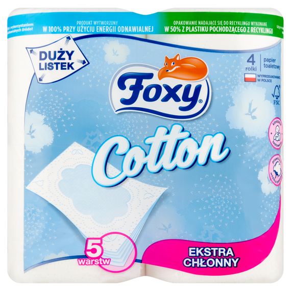 Foxy Cotton Toilet Paper 4 Rolls