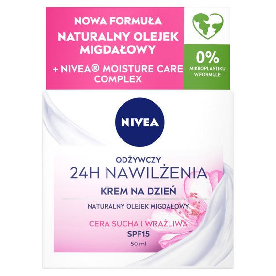 Nivea 24h Nawilżenia Odżywczy krem na dzień cera sucha i wrażliwa 50 ml