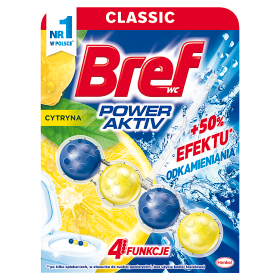 Bref WC Power Aktiv Wasch- und Duftanhänger für Toilettenschüssel Zitrone 50 g