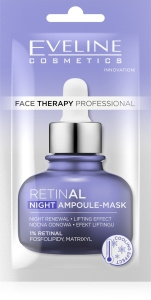 Eveline Cosmetics Face Therapy Professional Ampullenmaske Cremige Nachtmaske, Retinal 8 ml