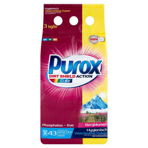 Purox Waschpulver für farbige Textilien 3 kg (43 Wäschen)