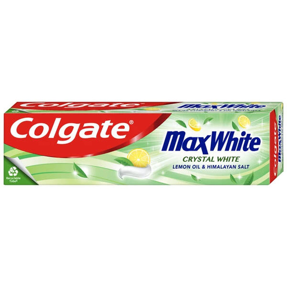 Colgate Max White Crystal Zahnpasta mit weißem Zitronenöl und Himalaya-Salz, 75 ml