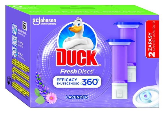 Duck Fresh Discs Żelowy krążek do toalety o zapachu lawendowym 72 ml (2 x 36 ml)