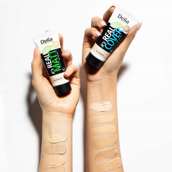 Delia Cosmetics It's Real Matt Podkład matujący odżywczo-nawilżający nr 106 COFFEE 30ml