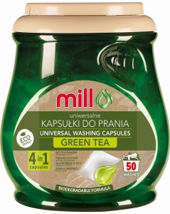 ECOMILL kapsułki do prania uniwersalne z ekstraktem zielonej herbaty 50 szt