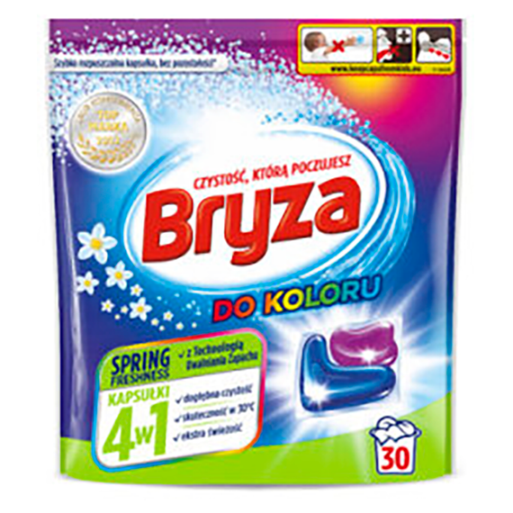 Bryza Frühlingsfrische 4in1 Wäschekapseln für Farbe 600 g (30 Wäschen)