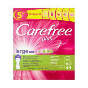 Carefree Plus Large Panty Liners Aloe Scent 48 Pieces