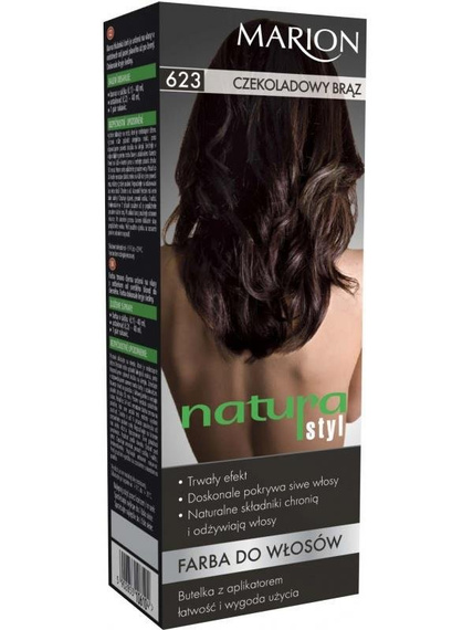 Marion Natura Styl farba do włosów 623 Czekoladowy Brąz 80ml + odżywka 10ml