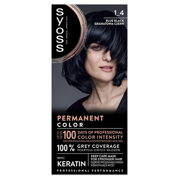 Syoss Permanent Coloration Permanente Haarfarbe 1-4 Marineblau Schwarz