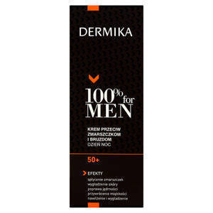 Dermika 100% for Men 50+ Krem przeciw zmarszczkom i bruzdom dzień noc 50ml