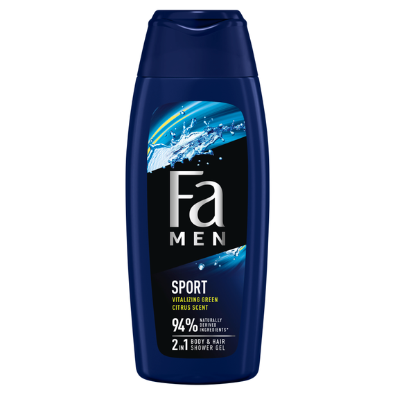 Fa Men Sport Shower Gel with a 2in1 formula with a green citrus scent 400 ml