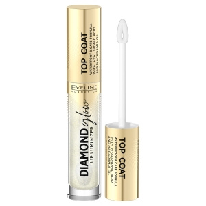 Diamond Glow Lip Luminizer Top coat do ust z kwasem hialuronowym, nr 12 with golden dust
