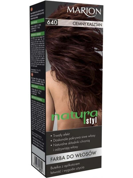 Marion Natura Styl farba do włosów 640 Ciemny Kasztan 80ml + odżywka 10ml