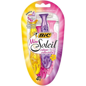 BiC Miss Soleil Colour Collection 3-ostrzowa golarka 4 sztuki