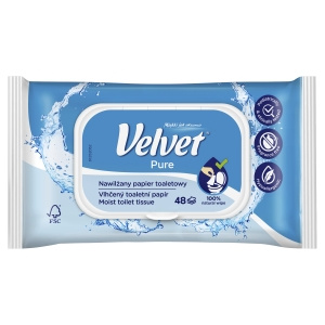 Velvet Pure Feuchtigkeits-Toilettenpapier 48 Stück