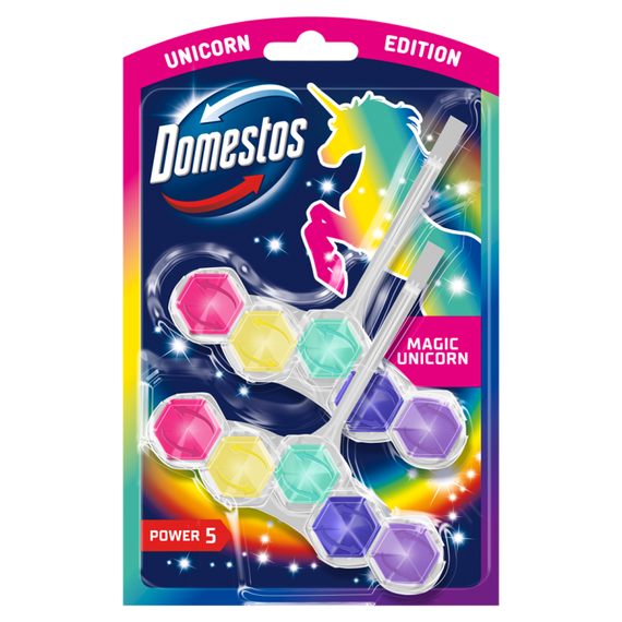 Domestos Power 5 Magic Unicorn Toilettenblock, 2 x 50 g