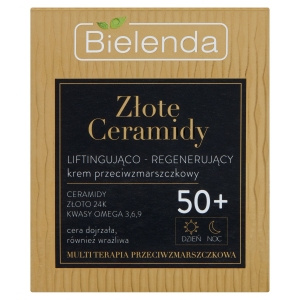 Bielenda Złote Ceramides 50+ Liftende und regenerierende Anti-Falten-Creme für Tag und Nacht 50 ml
