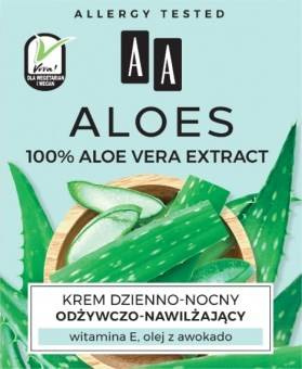 AA Aloes 100 % Aloe Vera-Extrakt, nährende und feuchtigkeitsspendende Tages- und Nachtcreme, 50 ml