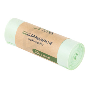 Biodegradowalne (100% kompostowalne) worki na odpady marki BIO.pl 60 l