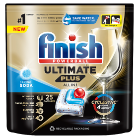 Finish Ultimate Plus Baking Soda Kapsułki do mycia naczyń w zmywarce 305 g (25 sztuk)