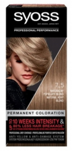 Syoss SalonPlex Farba do włosów 7-5 naturalny popielaty blond/ naturally ashy blond