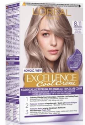  8.11 Ultrapopielaty Jasny Blond L'Oreal Excellence Cool Creme Farba do włosów