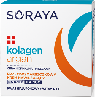  Soraya KOLAGEN+ARGAN Przeciwzmarszczkowy krem nawilżający na dzień i na noc 50 ml