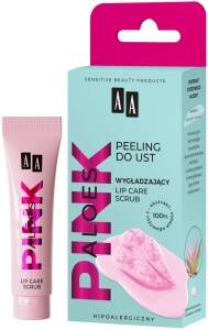 AA Aloes Pink wygładzający peeling do ust lip care scrub 10g