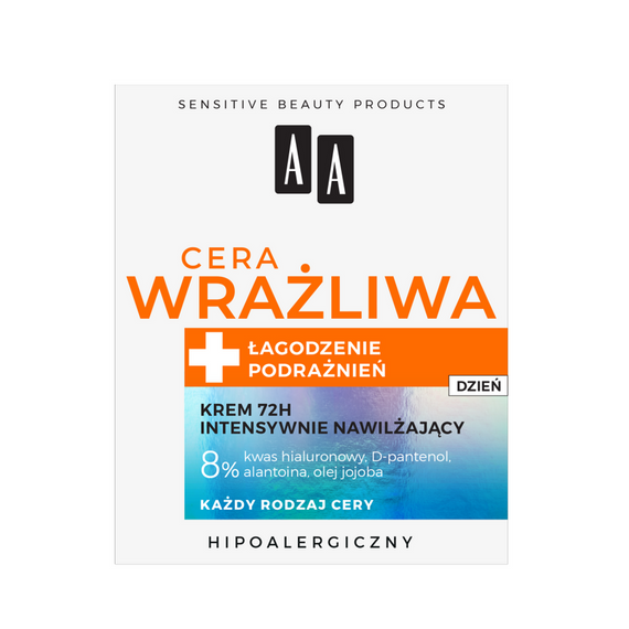 AA Cera Wrażliwa Krem intensywnie nawilżający 72H na dzień 50 ml