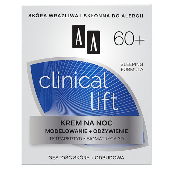 AA Clinical Lift 60+ Krem na noc modelowanie + odżywienie 50ml