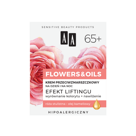 AA Flowers&Oils 65+ Efekt Liftingu Krem przeciwzmarszczkowy na dzień i na noc 50 ml