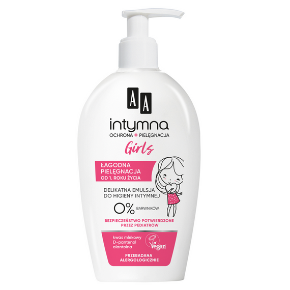 AA Intymna Ochrona&Pielęgnacja kremowa emulsja do higieny intymnej Baby Girls 0% 300 ml