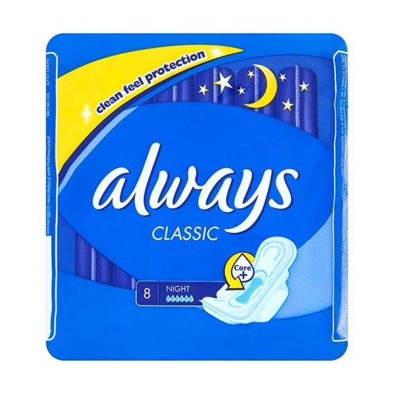 Always Classic Night Podpaski higieniczne 8 sztuk