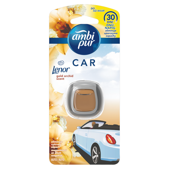 Ambi Pur Car Gold Orchid Zestaw startowy samochodowego odświeżacza powietrza 1 sztuka