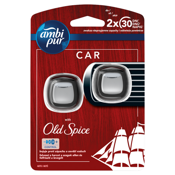 Ambi Pur Car Old Spice Zestaw startowy samochodowego odświeżacza powietrza, 2 sztuka