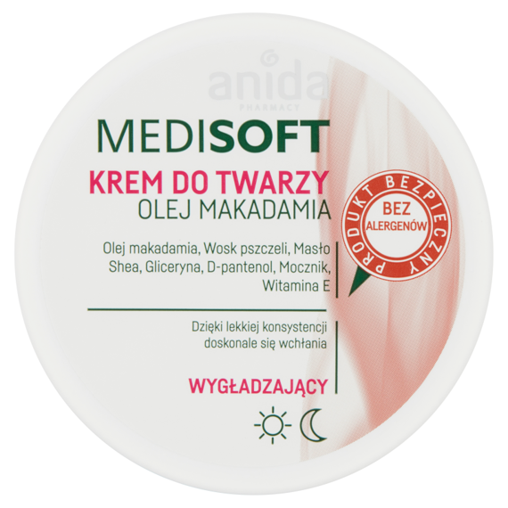 Anida Medisoft Krem do twarzy wygładzający olej makadamia 100 ml 